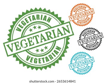 Vegetarian Seal Bundle, Grunge Style Natural Ingredient Stamp Pack