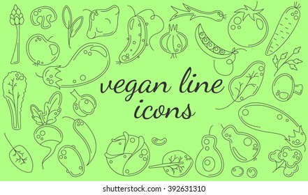 vegetarian set of vegetables and fruits