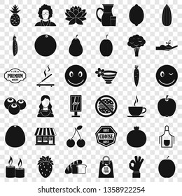 Vegetarian shop icons set. Simple style of 36 vegetarian shop vector icons for web for any design