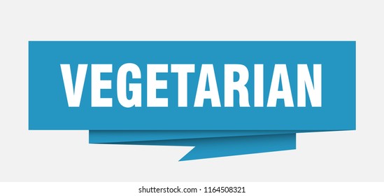 vegetarian sign. vegetarian paper origami speech bubble. vegetarian tag. vegetarian banner