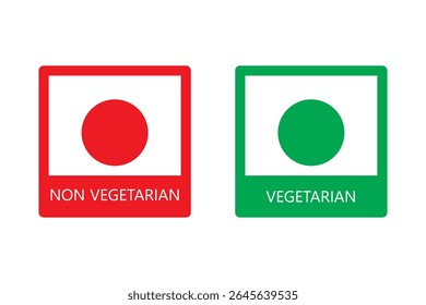 sinal vegetariano, logotipo Veg, símbolo Veg, sinal verde veg, sinal não vegetariano, logotipo Nonveg, símbolo NonVeg