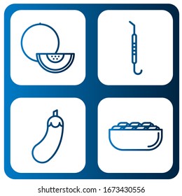 vegetarian simple icons set. Contains such icons as Melon, Pick, Eggplant, Pistachio, can be used for web, mobile and logo