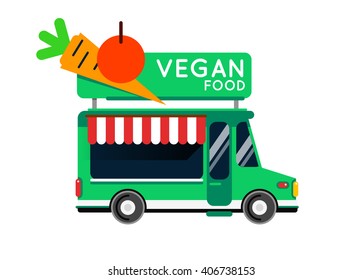 Vegetarian Street food car. 