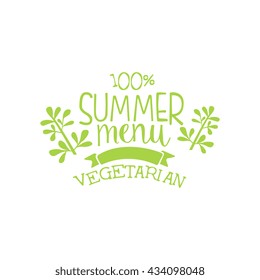 Vegetarian Summer Menu Calligraphic Cafe Board. Vegetarian Cafe New Menu Promotion Banner. Cool Calligraphic Hand Drawn Vector Advertisement For Vegan Restaurant.