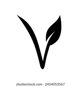 Vegetarian symbol icon isolated on white background. Vegan Friendly vector.