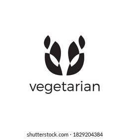 Design-Vorlage für vegetarische Vektorsymbol
