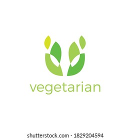 Design-Vorlage für vegetarische Vektorsymbol