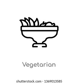 vegetarian vector line icon. Simple element illustration. vegetarian outline icon from hotel and restaurant concept. Can be used for web and mobile