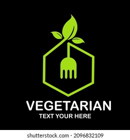 vegetarian vector logo template illustration.This logo suitable for business