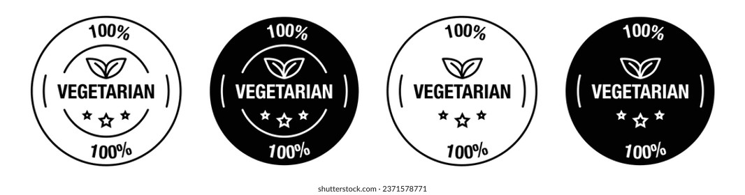 VEGETARIAN vector stamp symbol set