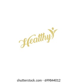 Vegetarian and vegan symbol. Healthy organic lifestyle. Diagonal lettering. Beige vector logo.