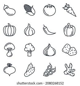 Vegetarian, vegetable elements set icon symbol template for graphic and web design collection logo vector illustration