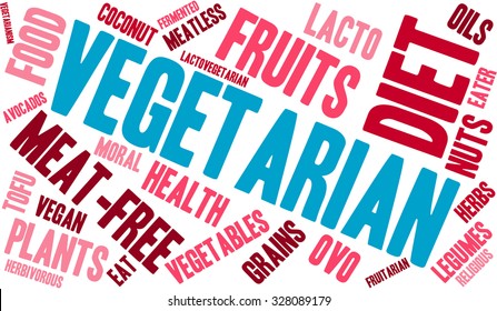 Vegetarian word cloud on a white background. 