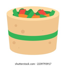 vegetarian wrap icon on white background