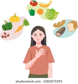 Vegetarian young woman who cares about nutritional balance