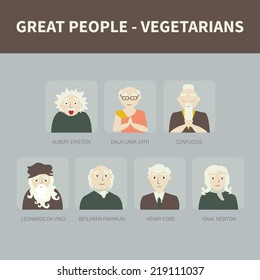 Vegetarianos. Iconos. Gente famosa.