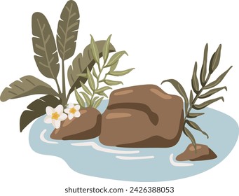 Vegetation and flowers, kids illustration