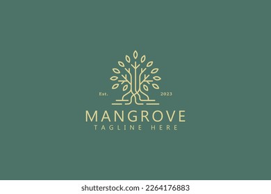 Vegetation Mangrove Tree Logo Plant Abstract Minimalist Sign Symbol Environment svg