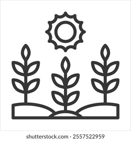 Vegetation Outline Icon Vector Illustration