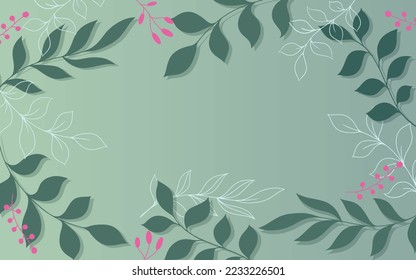 fondo vegetativo de ramas con hojas en siluetas y contornos