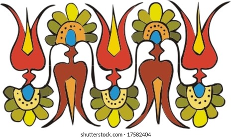 Vegetative element of design. Flower ornament  in style Egypt