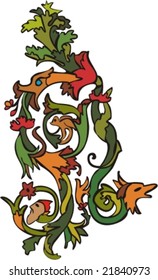 Vegetative element of design. Flower ornament