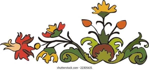 Vegetative element of design. Flower ornament