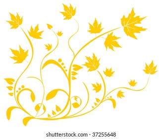 Vegetative element of yellow color. vector