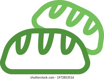 Vegeterian bread, icon illustration, vector on white background