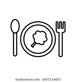 vegeterian dish icon with white background vector stock illustration
