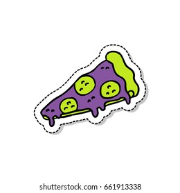 vegeterian pizza doodle icon