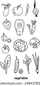 vegetoble Line art ลายเส้นผักสวนครัว ผัก วาดเส้น ลายเส้น 