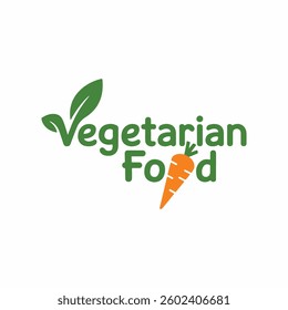 Vegetrarian logo food icon vector art.