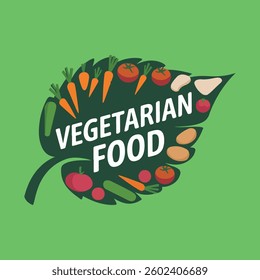 Vegetrarian logo food icon vector art.