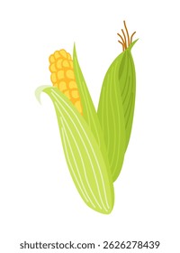 Alfabeto vegetariano, letra inglesa A feita de vegetais frescos. Milho. Conceito de decoração para livros, menus ou lojas. Design de legenda vegetal sobre fundo branco