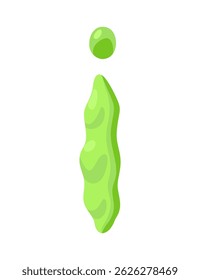Alfabeto vegetariano, letra inglesa A feita de vegetais frescos. Ervilhas. Conceito de decoração para livros, menus ou lojas. Design de legenda vegetal sobre fundo branco