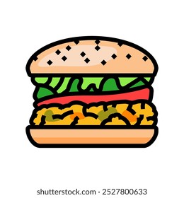 veggie burger food farbe symbol vektor. Veggie-Burger-Food-Zeichen. einzelne Symbolgrafik