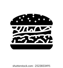 Veggie Burger Food Glyphe Symbol Vektor. Veggie-Burger-Food-Zeichen. einzelne Symbolgrafik