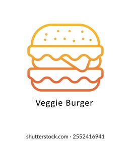 Veggie Burger   Vektorgradientenumrisssymbol. EPS10-Datei