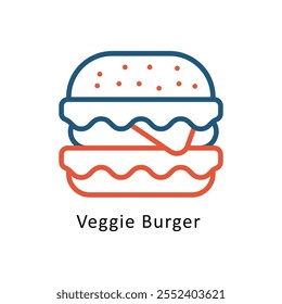 Veggie Burger   Vektorsymbol für zwei Farben. EPS10-Datei