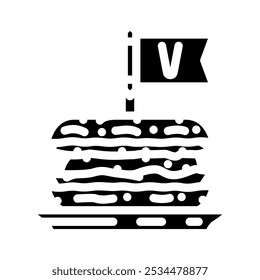 veggie burger vegan food glyph icon vektor. Veggie Burger Vegan Food Zeichen. einzelne Symbolgrafik