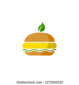 Veggie Burgers Lettering logo. Illustration for fastfood cafe menu, banner, poster. Vector. eps 10