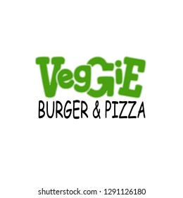 Veggie Burgers Lettering logo. Illustration for fastfood cafe menu, banner, poster. Vector. eps 10