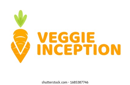 Veggie Inception Carrot logo concept design illustration