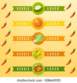 Veggie Lover Elements : Vector Illustration 
