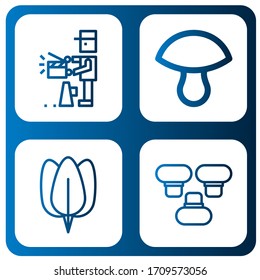 veggie simple icons set. Contains such icons as Producer, Mushroom, Spinach, can be used for web, mobile and logo