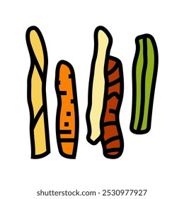 veggie sticks snack food color icon vector. veggie sticks snack food sign. isolated symbol illustration