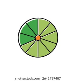 a veggie wheel infographic with clear slices clea