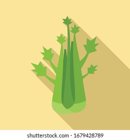Veggies celery icon. Flat illustration of veggies celery vector icon for web design