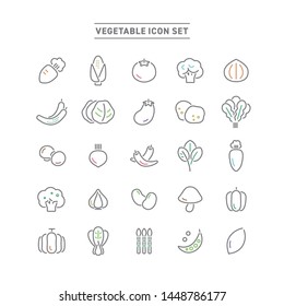 VEGITABLE AND FOOD LINE ICON SET